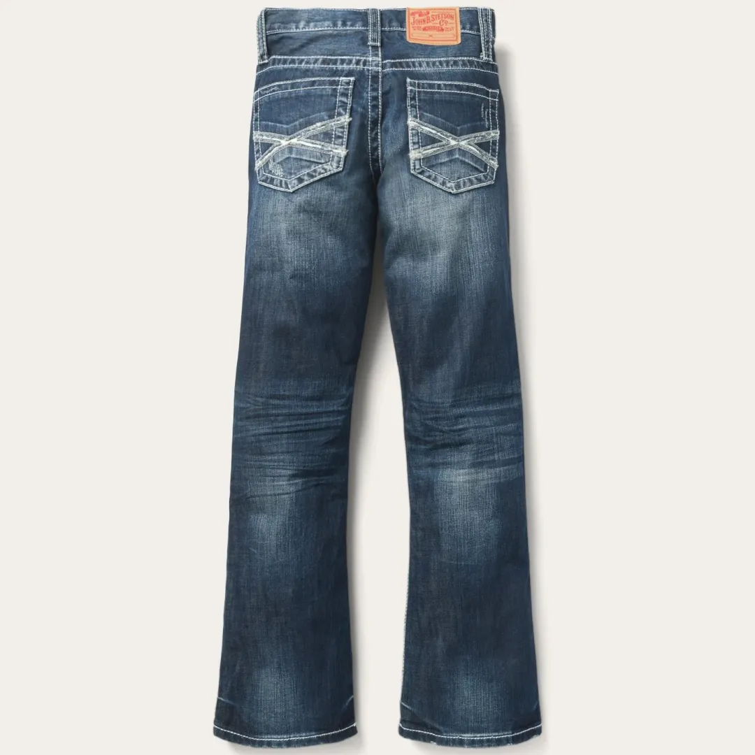 1014 Fit Destructed Medium Wash Jeans-Stetson