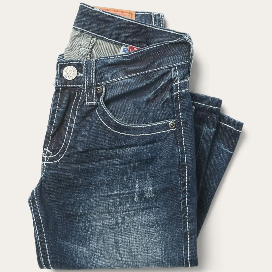 1014 Fit Destructed Medium Wash Jeans-Stetson