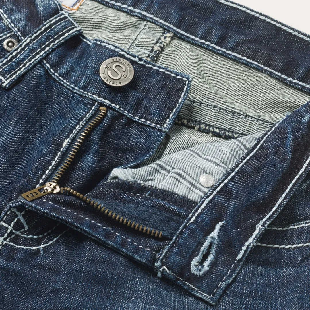 1014 Fit Destructed Medium Wash Jeans-Stetson