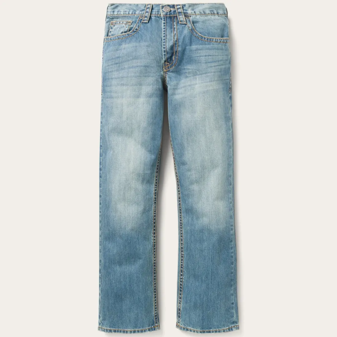1520 Fit Light Wash Jeans With Tacking-Stetson Best