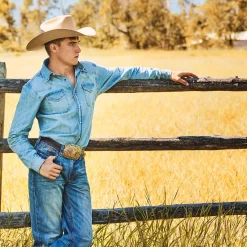 1520 Fit Light Wash Jeans With Tacking-Stetson Best