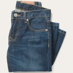 1014 Fit Semi-Destructed Wash Jeans-Stetson Discount