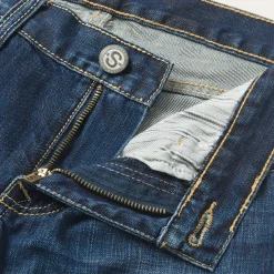 1014 Fit Semi-Destructed Wash Jeans-Stetson Discount