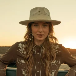 Andromeda Vented Straw Fedora-Stetson Sale