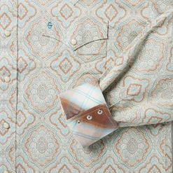 Aqua Paisley Print Western Shirt-Stetson