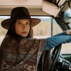 Aztec Print Sweater Poncho-Stetson Best