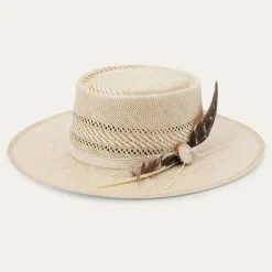 Batterson Straw Flat Brim Hat-Stetson Hot