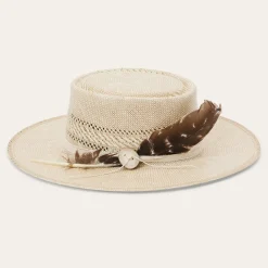 Batterson Straw Flat Brim Hat-Stetson Discount