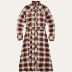 Black Cherry Plaid Shirt Dress-Stetson Clearance