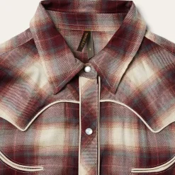 Black Cherry Plaid Shirt Dress-Stetson Clearance