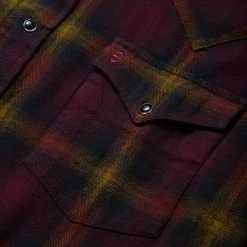 Black Plaid Flannel Western Shirt-Stetson Sale