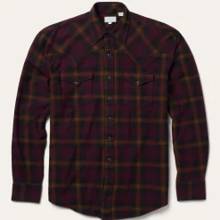 Black Plaid Flannel Western Shirt-Stetson Discount