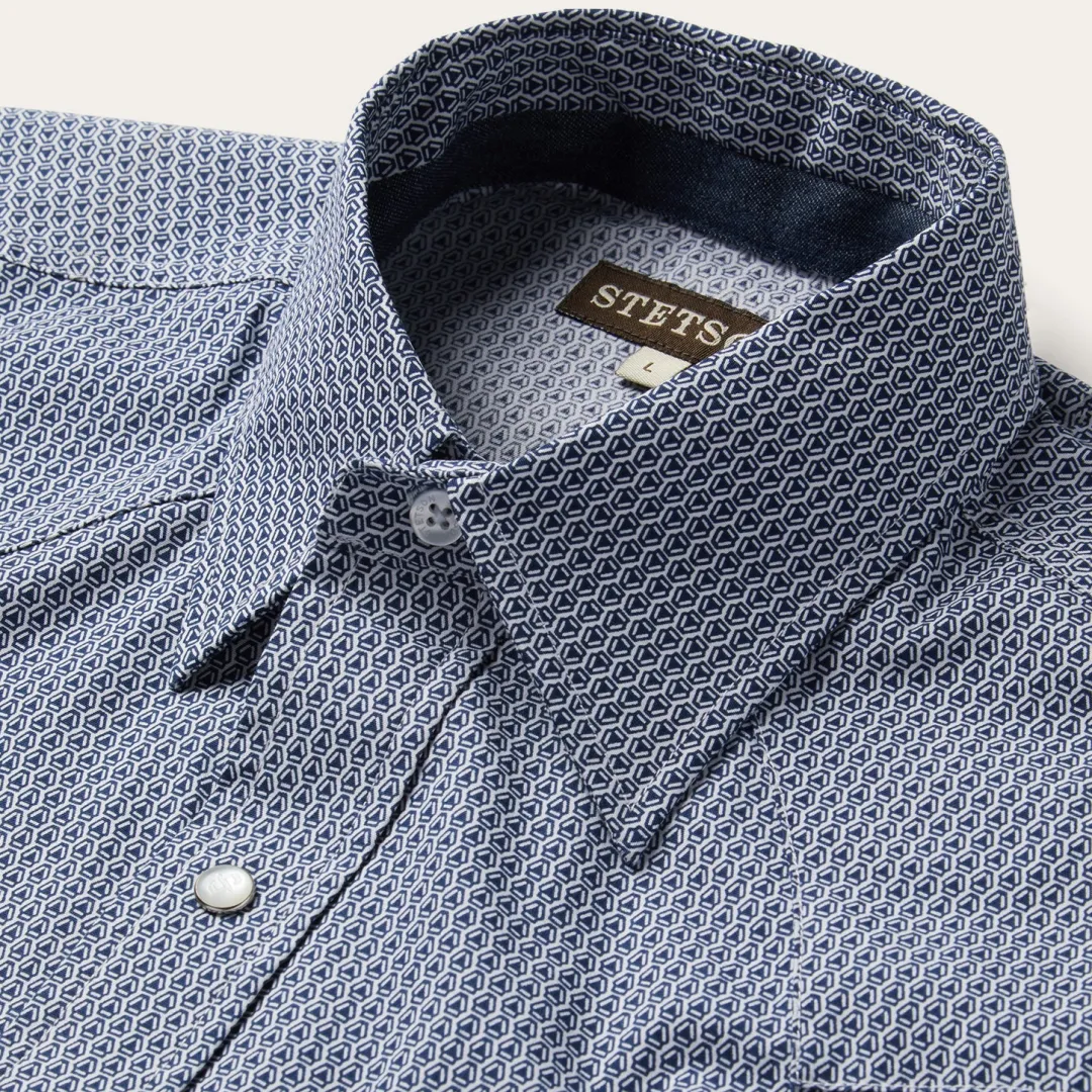 Deco Geo Print Western Shirt-Stetson Hot