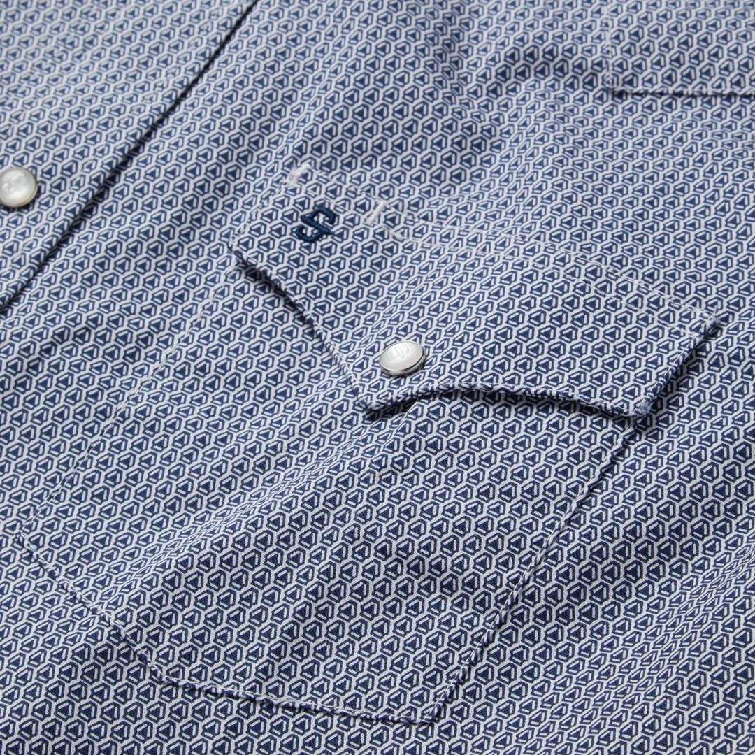 Deco Geo Print Western Shirt-Stetson Hot