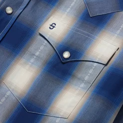 Ombre Plaid Short Sleeve Western Shirt-Stetson Hot