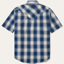 Ombre Plaid Short Sleeve Western Shirt-Stetson