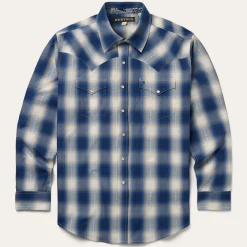 Ombre Plaid Western Shirt-Stetson Clearance