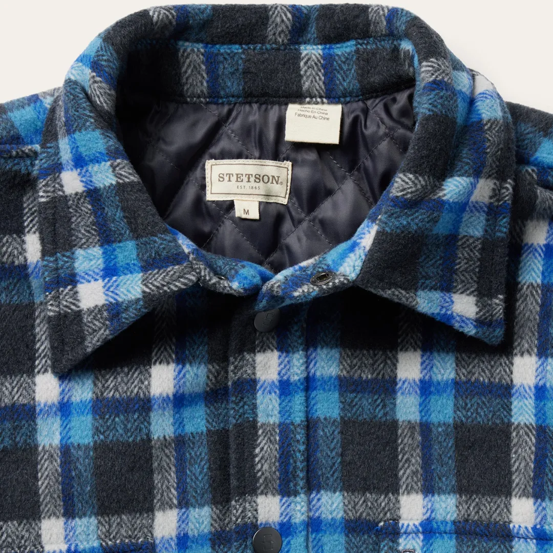 Plaid Quilted Shirt Jacket-Stetson Online