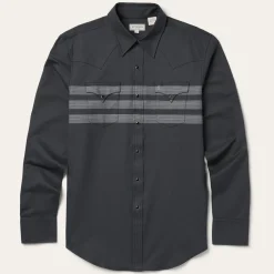 Border Stripe Twill Western Shirt-Stetson Hot