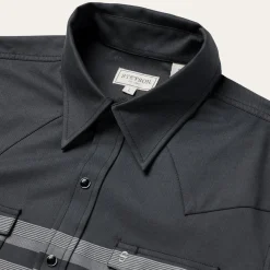 Border Stripe Twill Western Shirt-Stetson Hot