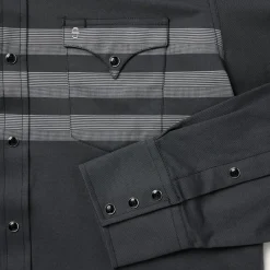 Border Stripe Twill Western Shirt-Stetson Hot