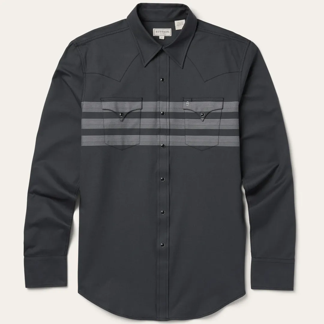 Border Stripe Twill Western Shirt-Stetson Best