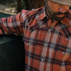 Brushed Twill Plaid Shirt-Stetson Discount