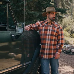 Brushed Twill Plaid Shirt-Stetson Sale