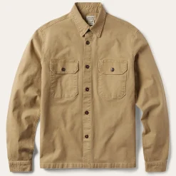 Camel Stretch Canvas Shirt Jacket-Stetson Clearance