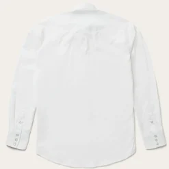 Classic Solid Snap Poplin Shirt In Optic-Stetson Sale