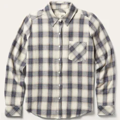 Classic Western Flannel Shirt in White-Stetson Sale