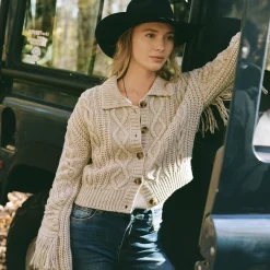Cream Fringed Cardigan-Stetson Best