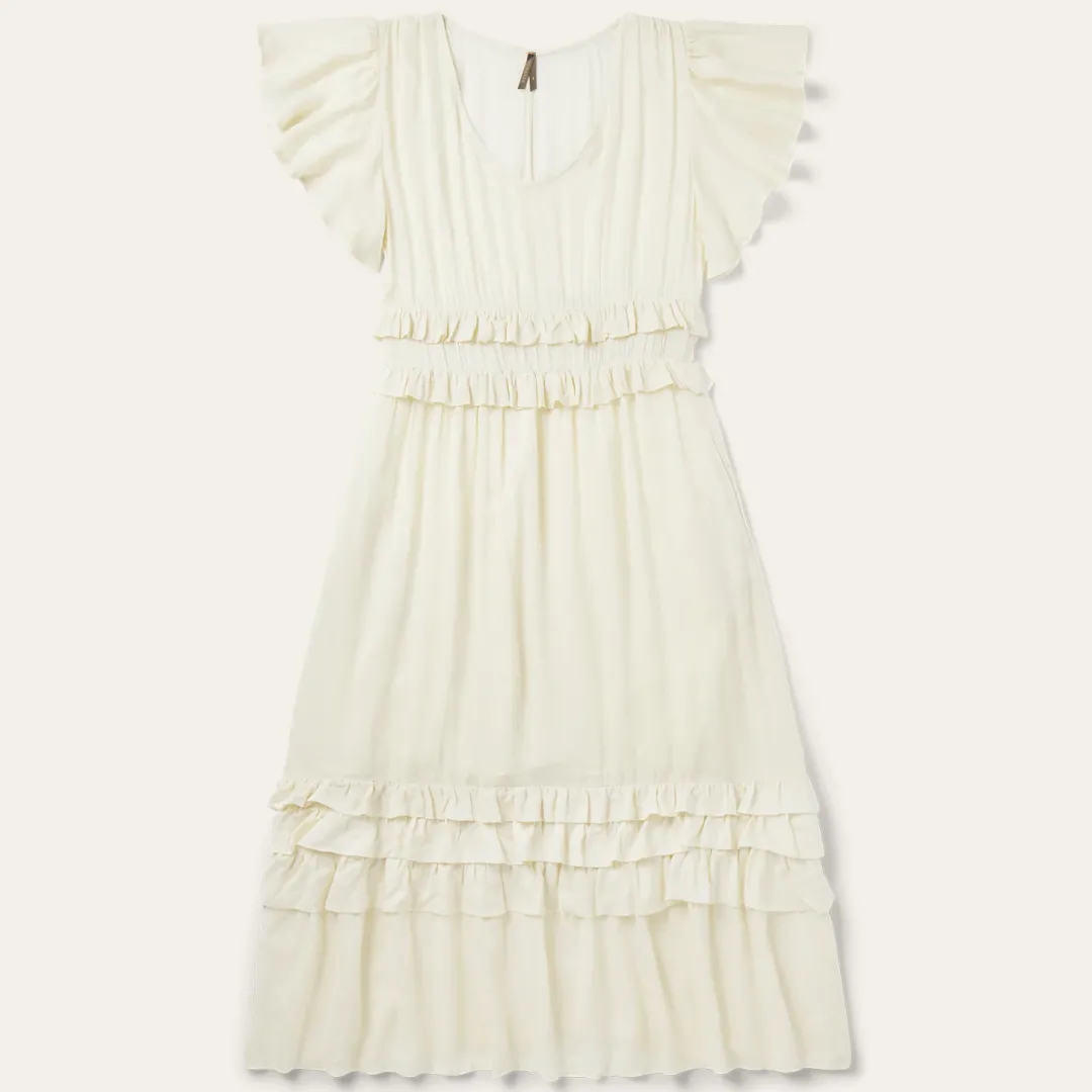 Cream Herringbone Dress-Stetson Outlet