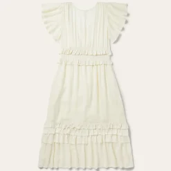 Cream Herringbone Dress-Stetson Outlet