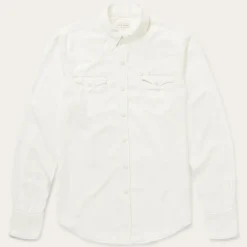 Cream Tencel Twill Shirt-Stetson New