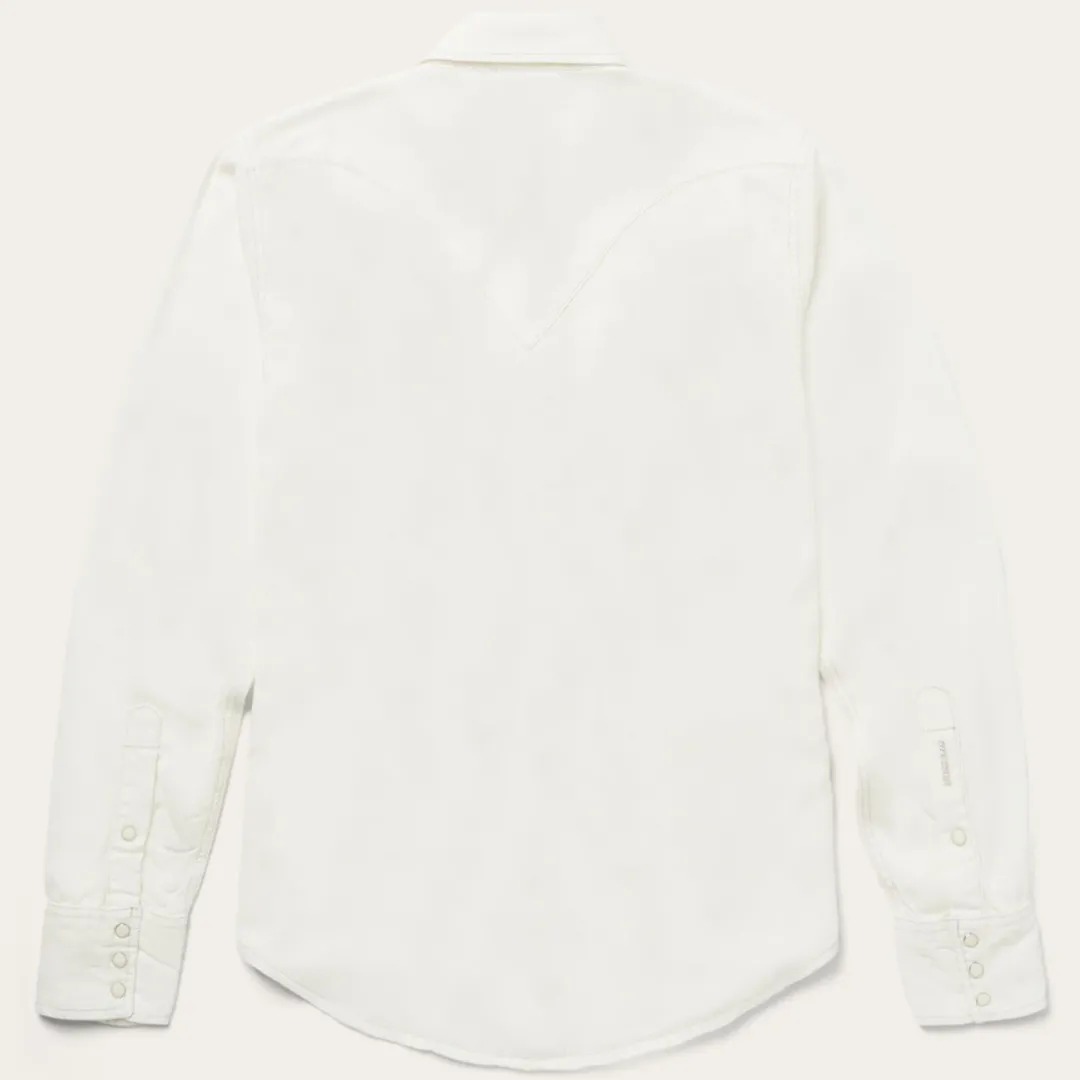 Cream Tencel Twill Shirt-Stetson New