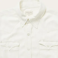Cream Tencel Twill Shirt-Stetson New