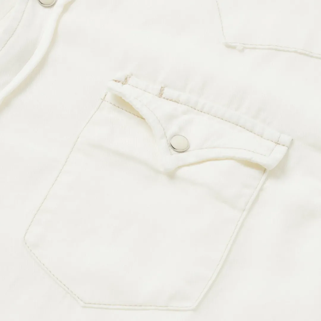 Cream Tencel Twill Shirt-Stetson New