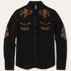 Crepe Western Blouse-Stetson Outlet