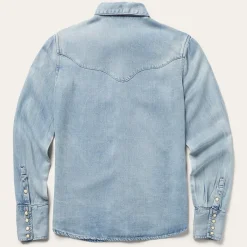 Curved Yoke Western Denim Top-Stetson Clearance