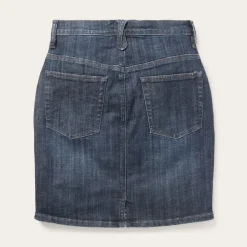 Dark Denim 5-Pocket Skirt-Stetson Discount