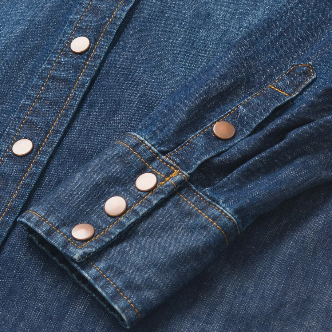 Dark Denim Snap Front Shirt-Stetson Sale