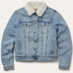 Denim Sherpa Lined Jacket-Stetson Hot