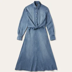 Denim Tencel Tie-Front Dress-Stetson Discount