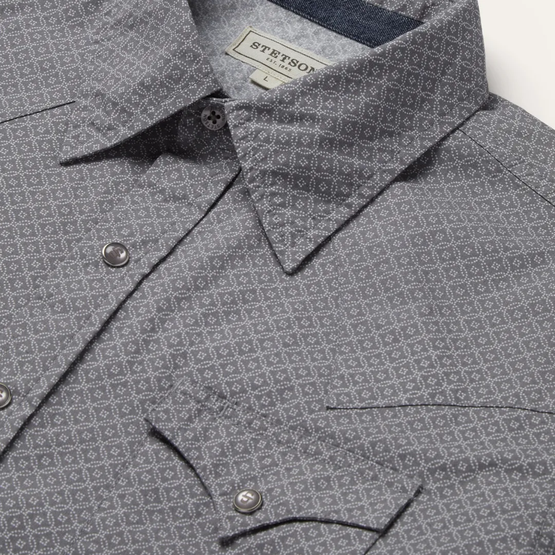 Diamond Print Western Shirt-Stetson Online