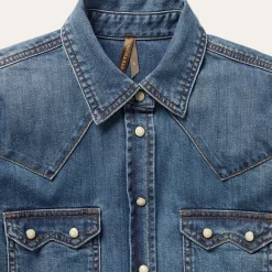 Distressed Denim Shirt-Stetson Clearance