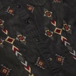 Embroidered Denim Shirt Dress-Stetson Discount