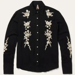 Embroidered Crepe Western Shirt-Stetson Online