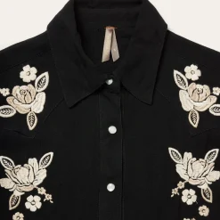 Embroidered Crepe Western Shirt-Stetson Online