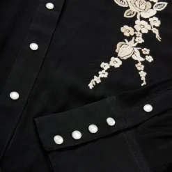 Embroidered Crepe Western Shirt-Stetson Discount